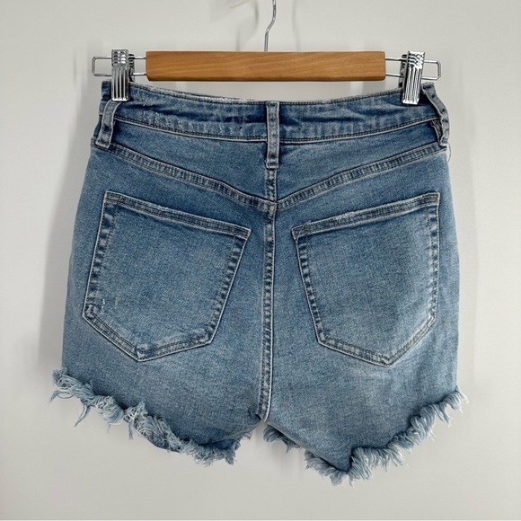 Free People We The Free CRVY Vintage High Rise Denim Jean Shorts - Picture 6 of 9